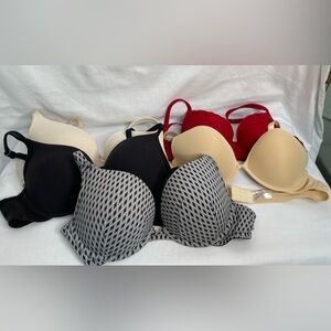 Lot of 5 40B pushup and Demi bras. 4 Lane Bryant Cacique and 1 Torrid